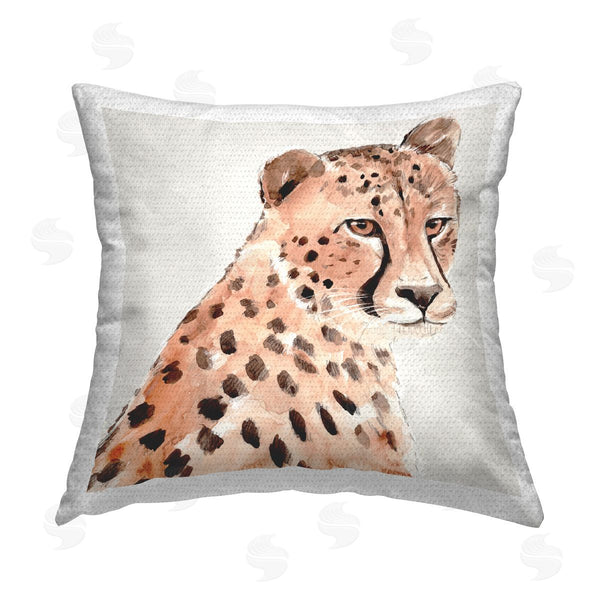 Stupell Industries Annie Warren | Wild Leopard Portrait Printed Throw Pillow