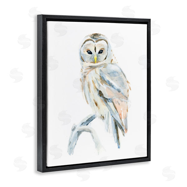 Stupell Industries Annie Warren | Winter Artic Owl Portrait Perched On Tree Branch