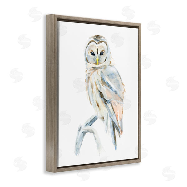 Stupell Industries Annie Warren | Winter Artic Owl Portrait Perched On Tree Branch