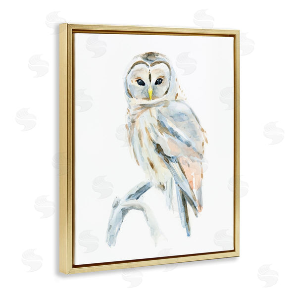 Stupell Industries Annie Warren | Winter Artic Owl Portrait Perched On Tree Branch