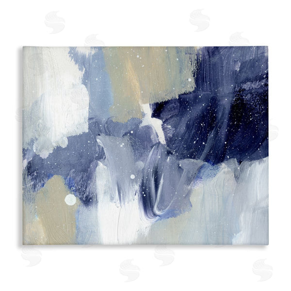 stupell industries Annie Warren | Winter Ice Abstract Painting Modern Blue Beige Composition Wall Art