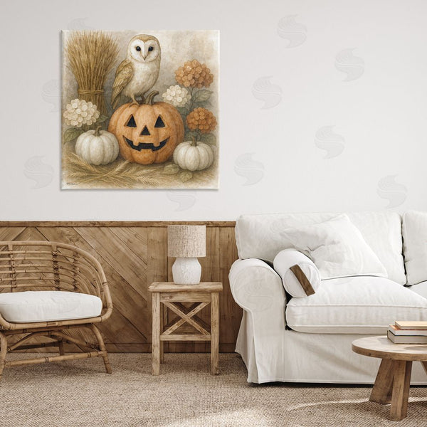 Stupell Industries Antony Smith | Autumn Harvest Owl & Jack-o-Lantern