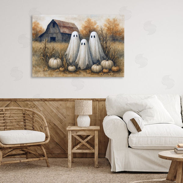 Stupell Industries Antony Smith | Ghost Trio On Pumpkin Farm Wall Art