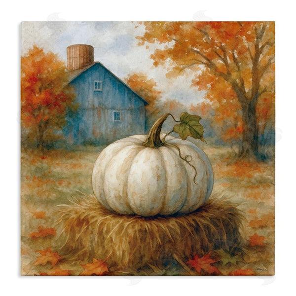 stupell industries Antony Smith | Harvest Pumpkin on Hay Bale