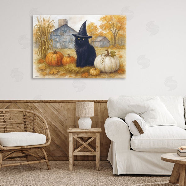 Stupell Industries Antony Smith | Witch Cat Autumnal Farm Wall Art