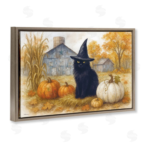Stupell Industries Antony Smith | Witch Cat Autumnal Farm Wall Art