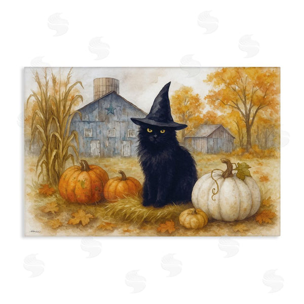stupell industries Antony Smith | Witch Cat Autumnal Farm Wall Art