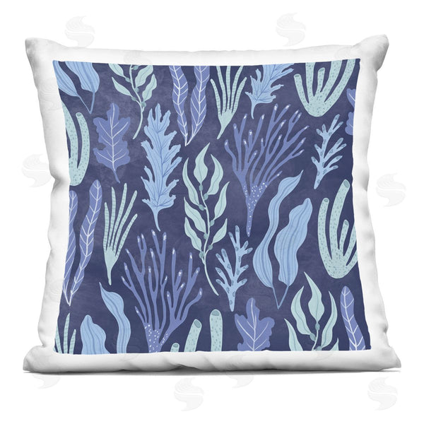 stupell industries Aralma | Blue Nautical Mixed Coral Plants Pattern Printed Throw Pillow