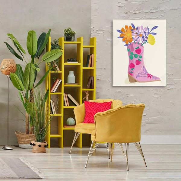 Stupell Industries Aralma | Strawberry Patterned Floral Boots Wall Art