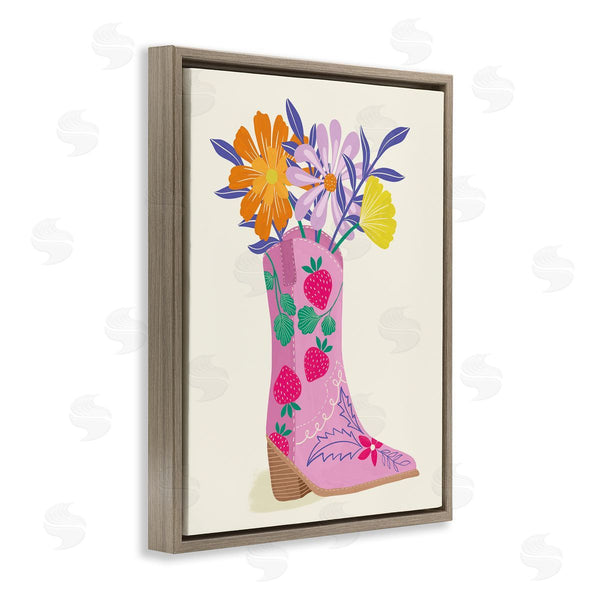 Stupell Industries Aralma | Strawberry Patterned Floral Boots Wall Art
