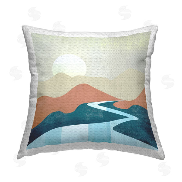 Stupell Industries Arctic Frame | Abstract River Landscape Printed Throw Pillow