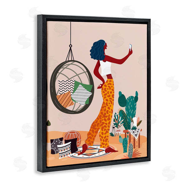 Stupell Industries Arctic Frame | Boho Girl With Plants Wall Art