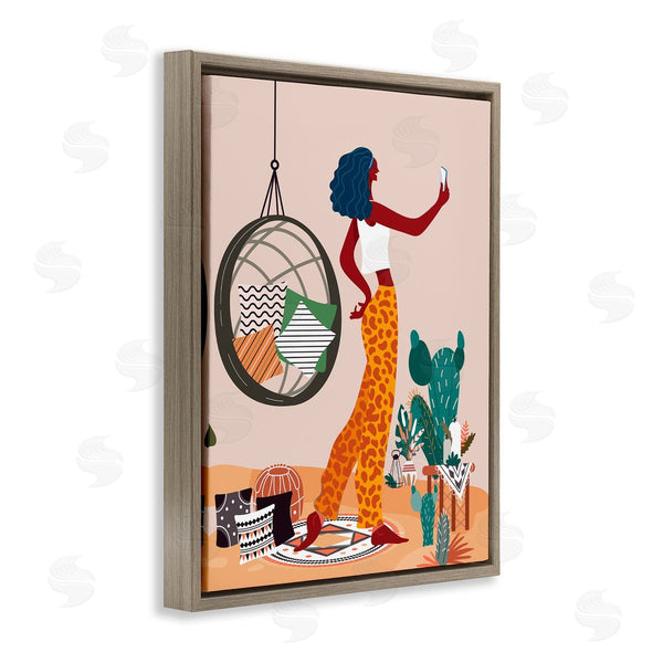 Stupell Industries Arctic Frame | Boho Girl With Plants Wall Art
