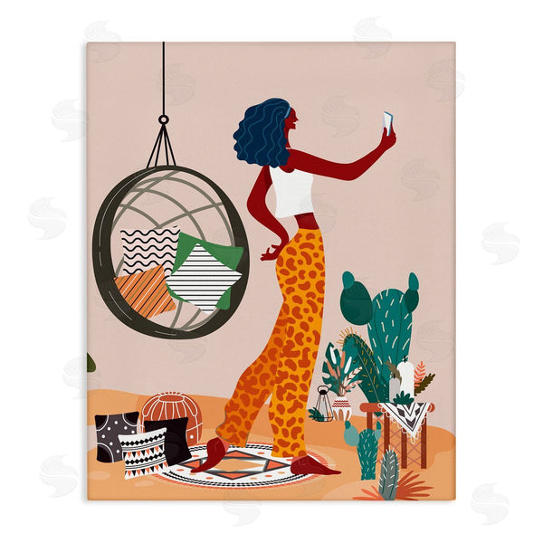 stupell industries Arctic Frame | Boho Girl with Plants Wall Art