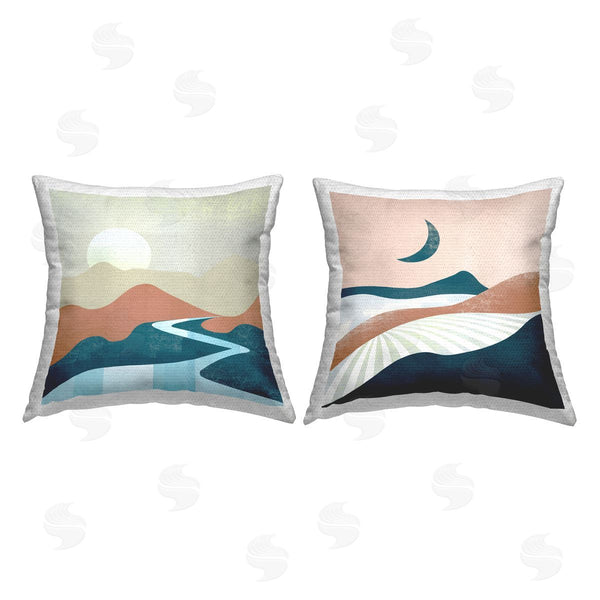 Stupell Industries Arctic Frame | River & Mountains Landscape Printed Throw Pillow Set