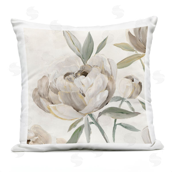 Stupell Industries Aria K. | Lustrous Peonies In Neutrals Printed Throw Pillow