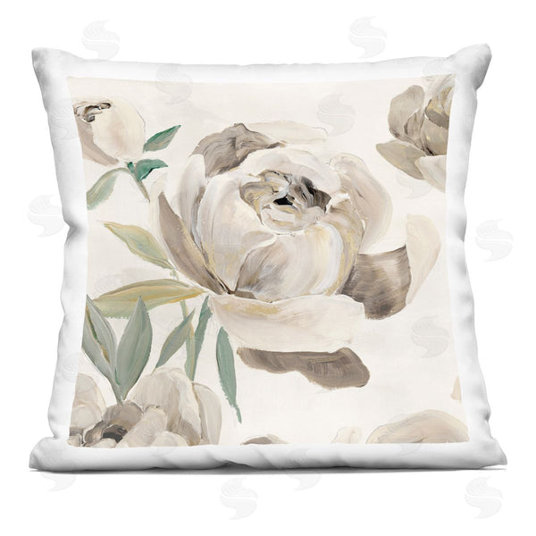 stupell industries Aria K. | Rounded Lustrous Peonies Printed Throw Pillow