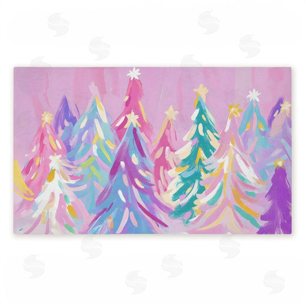 stupell industries Arlington Prints | Abstract Pastel Christmas Trees Non-Woven Door Mat
