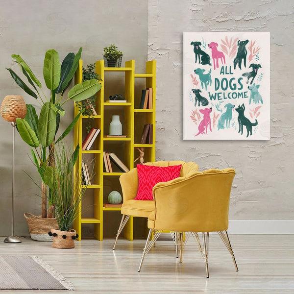 Stupell Industries Arlington Prints | All Dogs Welcome Pastels