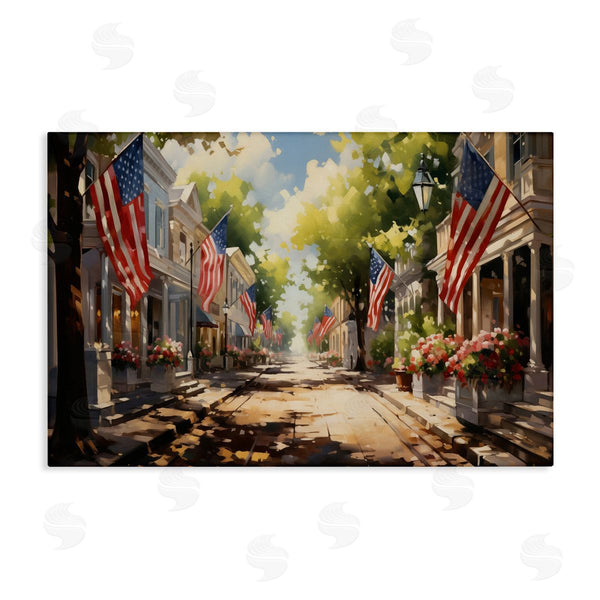 stupell industries Arlington Prints | American Flag Lined Street Wall Art