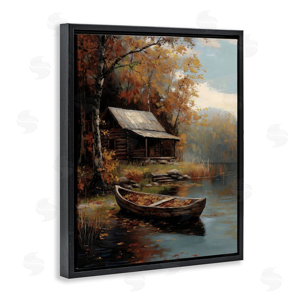 Stupell Industries Arlington Prints | Autumn Cabin Canoe With Leaves Wall Art