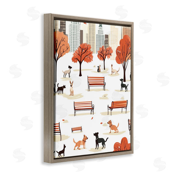 Stupell Industries Arlington Prints | Autumn City Park Dogs