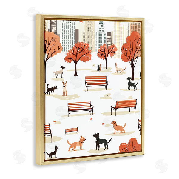 Stupell Industries Arlington Prints | Autumn City Park Dogs