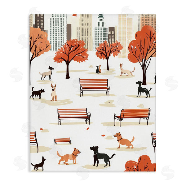 stupell industries Arlington Prints | Autumn City Park Dogs