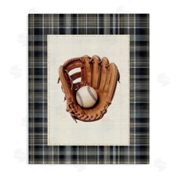 stupell industries Arlington Prints | Baseball Glove with Plaid