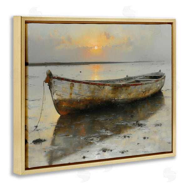 Stupell Industries Arlington Prints | Beached Boat At Sunset