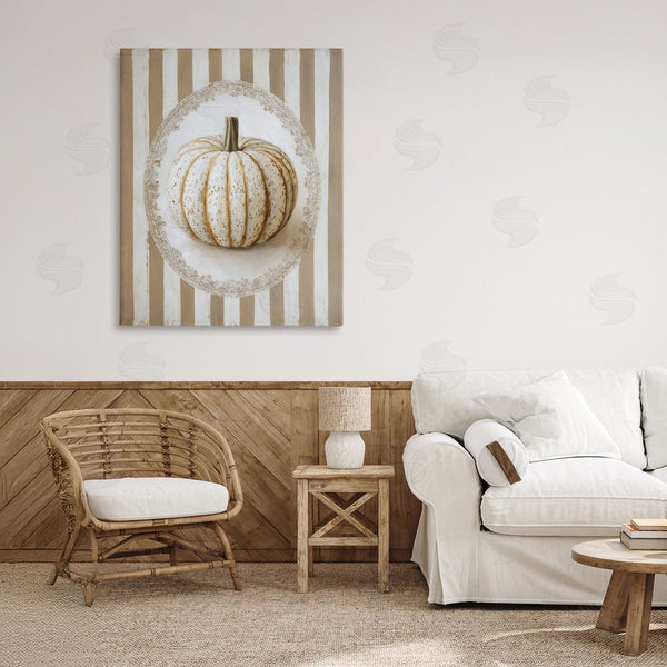 Stupell Industries Arlington Prints | Beige Stripes Pumpkin Wall Art