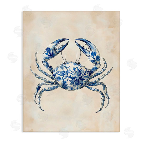 stupell industries Arlington Prints | Blue Floral Crab