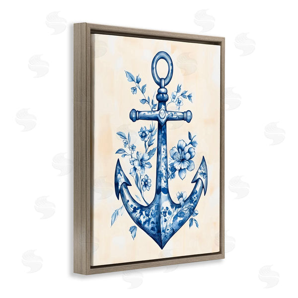 Stupell Industries Arlington Prints | Blue Floral Life Anchor