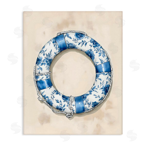stupell industries Arlington Prints | Blue Floral Life Preserver