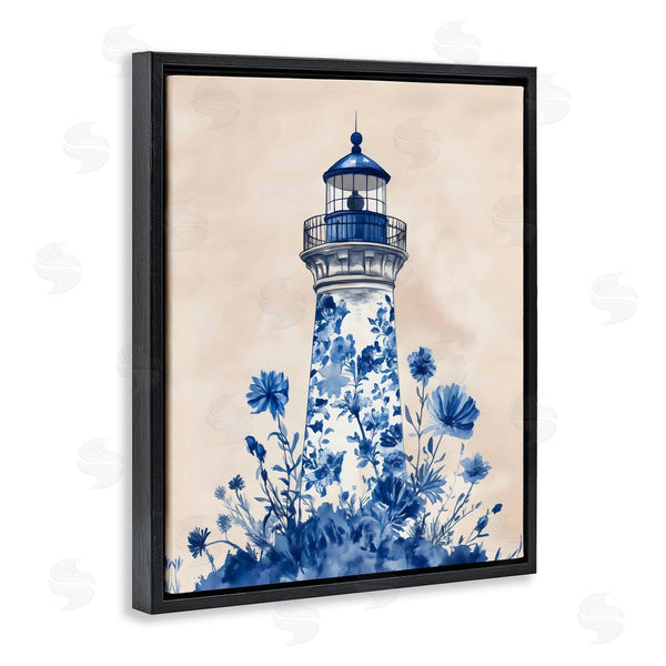 Stupell Industries Arlington Prints | Blue Floral Lighthouse