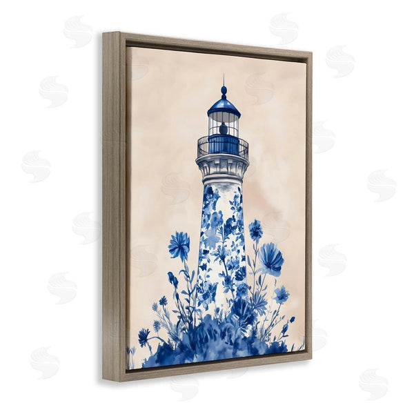 Stupell Industries Arlington Prints | Blue Floral Lighthouse