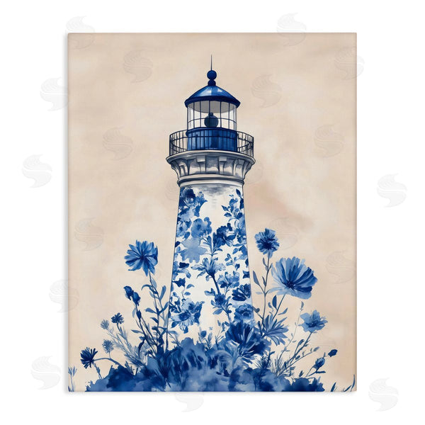 stupell industries Arlington Prints | Blue Floral Lighthouse