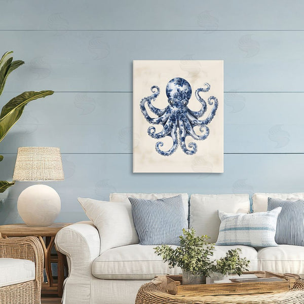 Stupell Industries Arlington Prints | Blue Floral Octopus