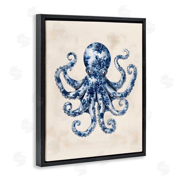 Stupell Industries Arlington Prints | Blue Floral Octopus