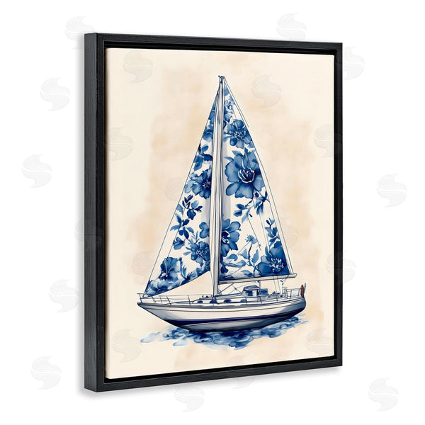 Stupell Industries Arlington Prints | Blue Floral Sailboat