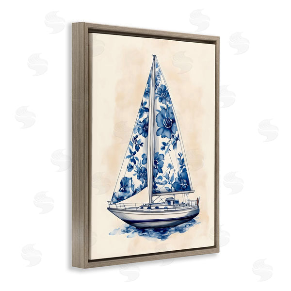 Stupell Industries Arlington Prints | Blue Floral Sailboat