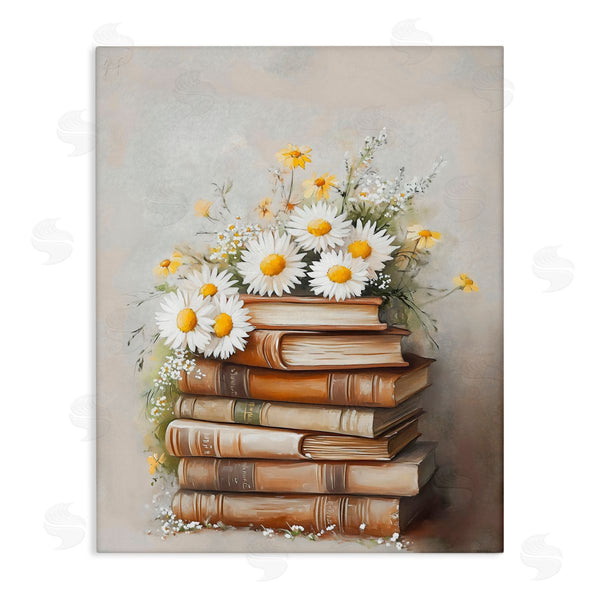 stupell industries Arlington Prints | Book Stack with Daisies