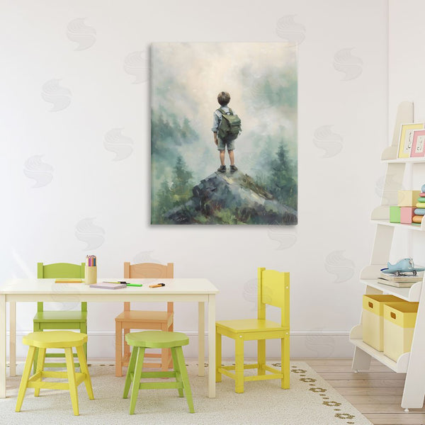 Stupell Industries Arlington Prints | Boy Adventurer Atop Mountain Wall Art