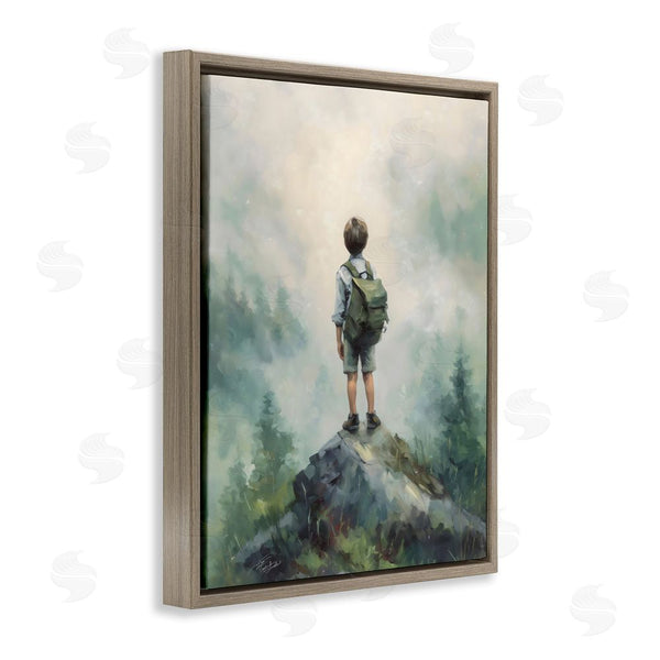 Stupell Industries Arlington Prints | Boy Adventurer Atop Mountain Wall Art