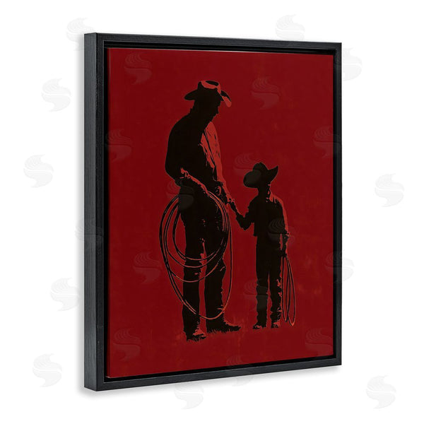 Stupell Industries Arlington Prints | Burgundy Cowboy Father & Son Wall Art