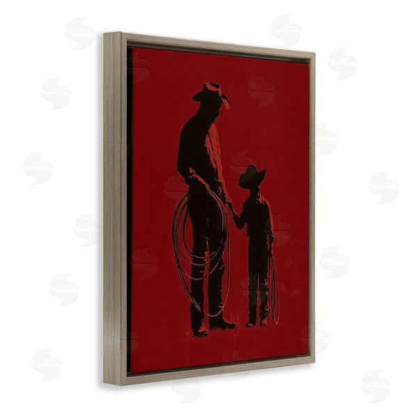 Stupell Industries Arlington Prints | Burgundy Cowboy Father & Son Wall Art