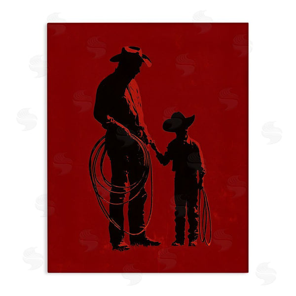 stupell industries Arlington Prints | Burgundy Cowboy Father & Son Wall Art