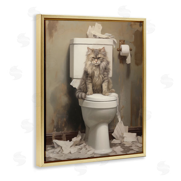 Stupell Industries Arlington Prints | Cat & Torn Toilet Paper