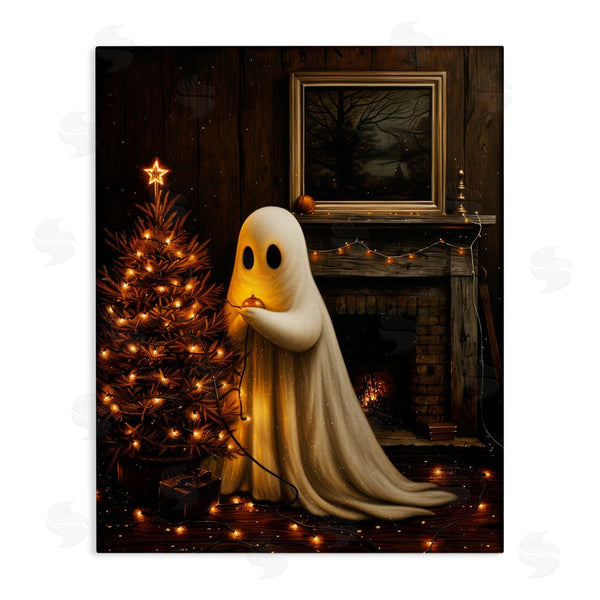 stupell industries Arlington Prints | Christmas Ghost Hanging Lights Wall Art