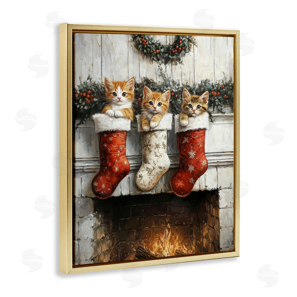 Stupell Industries Arlington Prints | Christmas Kittens In Stockings